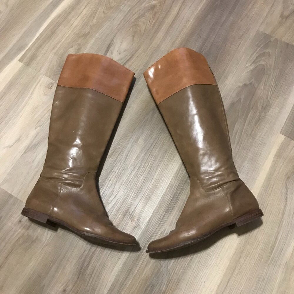 Cole Haan Ladies Brown And Tan Leather Boots Size 9